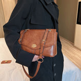 Ciing Retro PU Leather Small Flap Crossbody Bags for Women Hit Trend Female Branded Side Shoulder Bag Woman Handbags and Purses