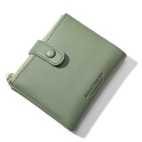 Ciing Short Wallet for Women Double Zipper Female Bag Card Holder PU Leather Solid Color Purse Large Capacity Handbag