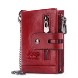 Ciing New Fashion Women Wallet Genuine Leather Lady Wallets Female Hasp Double Zipper Design Coin Purse ID Card Holder Short Wallet