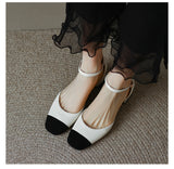 Ciing Autumn Spring Spuare Toe Single Pumps Women Spring Summer pumps Bow-Knot High Heel Splicing Woman Shoes Chunky Heel Sandals