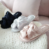 Ciing New Fashion Bow Suede Warm Cotton Slippers Lovely Thickening Indoor Home Non-slip Soft Rubber Sole Women's Shoes Slippers Women
