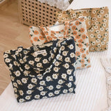 Ciing Cotton Floral Women's Bag Large Canvas Shopping Shoulder Bag For Grocery Reusable Foldable Female Students Books Tote Handbags