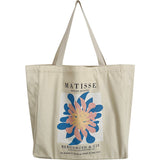 Ciing French Arts Female Canvas Shoulder Bag Henri Matisse Flower Print Zipper Book Handbag Thick Cotton Large Tote For Women Shopping
