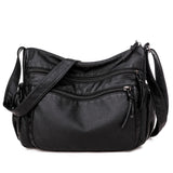 Ciing Trends Women Shoulder Bag High Quality PU Leather Crossbody Bag Soft Female Washed Soft Messenger Bag Ladies Handbag Purses