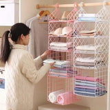Ciing Foldable Storage Rack Multi-Tier Hanging Clothes Storage Organizer Socks Bra Underwear Hanger Wardrobe Storage Shelf Basket