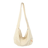 Ciing Fashion Ladies Messenger Bag Large Capacity Shopping Bag Unisex Canvas Student Shoulder Bag Solid Color Handbag Women