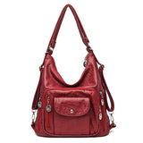 Ciing Vintage Women Bag Fashion Brand Backpack Leather Messenger Bag Designer Shoulder Bag Female Handbag Large Ladies Purse