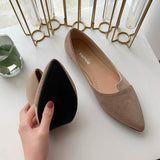 Ciing 35-40 Leather Shoes Splice Color Shoe Ballerina Slip on Shoes Women Flats Fashion Pointed Toe Ballet Footwear Buty Damskie