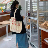 Ciing Women Canvas Shoulder Bag Romantic Printing Ladies Casual Handbag Tote Bag Large Capacity Cotton Reusable Shopping Beach Bag