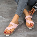 Ciing Summer Cork Open Toe Flat Slippers for Woman Fashion All-match Casual Slippers Plus Size 43 Women's Outdoor Sandals