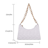 Ciing PU Leather Ladies Underarm Bags Fashion Chain Small Handbags Lady Casual Solid Color Lattice Top-Handle Bags Women Shoulder Bags