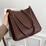 Ciing Quality Women Tote Bag Shoulder Leather Handbag Designer Luxury Totes Large Capacity Solid Color Shopper Bag Women Bolsos