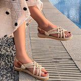 Ciing Sandals Woman Shoes Braided Rope with Traditional Casual Style and Simple Creativity Fashion Sandals Women Summer Shoes