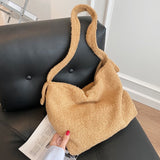 Ciing Large Capacity Women Handbag Shoulder Bag Autumn And Winter Plush Leisure Shopping Bags Fashion Tote Bag Women's Crossbody Bags