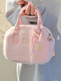 Ciing Sweet Handbags for Women Pink Messenger Bag Trendyol Cute Lady Casual Furry Kawaii Japanese Cotton Shoulder Bag