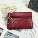 Ciing PU Leather Coin Purses Women's Small Change Money Bags Pocket Wallets Key Holder Case Mini Functional Pouch Zipper Card Wallet