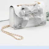 Ciing Lolita Bow Lace Shoulder Bag for Girl Pearl Jk Kawaii New Trend Purse Japan Style Gentle Female Designer Crossbody Bag