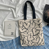 Ciing Women Canvas Shoulder Bag Ladies Casual Handbag Tote Bag Book Key Phone Large Capacity Cotton Reusable Shopping Beach Bag