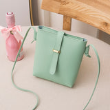 Ciing 5 Colors Women's Mobile Phone Bag Crossbody Bucket Wallet Simple Fashion Solid Color Mini Matte Leather Purse Handbag