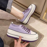 Ciing Canvas Shoes Women Spring Summer Casual Walking Platforms Vulcanized Shoes Ladies Fashion Chunky Sneakers Zapatos Para Mujer