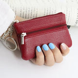 Ciing PU Leather Coin Purses Women's Small Change Money Bags Pocket Wallets Key Holder Case Mini Functional Pouch Zipper Card Wallet