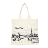 Ciing Women Canvas Shoulder Bag Paris Eiffel Tower Shopping Bags Students Books Bags Female Cloth Handbags Shopper Thick Cotton Tote