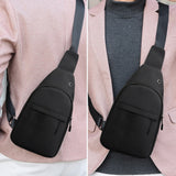 Ciing Shoulder Bag Small  Backpack Crossbody Chest Men Bags  (USB Charge Interface) Wave Print Travel Pocket Canvas Sling Luxury Bags