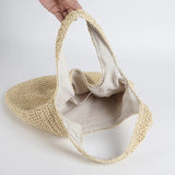 Ciing Handmade Straw Women Shoulder Bags Wikcer Woven Tote Handbag Large Capacity Casual Rattan Beach Shopper Bag Grocery Shopping Bag