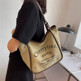 Ciing New Fashion Canvas Tote Bags for Women Large-Capacity Letter Shoulder Bags Ladies Luxury Designer Handbag