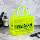 Ciing PVC Large Capacity Portable Wash Bag Toilet Bag PVC Transparent Fitness Beach Swimming Bag Cosmetic Storage Bag Makeup Organizer