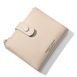 Ciing Short Wallet for Women Double Zipper Female Bag Card Holder PU Leather Solid Color Purse Large Capacity Handbag