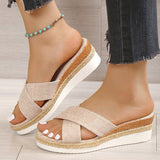 Ciing Women Sandals New Summer Shoes For Women Wedge Sandals Medium Heels Zapatos Mujer Platform Slippers Women Summer Footwear