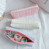 Ciing Soft Multifunctional Cosmetic Bag Organizer Large Capacity Pink White Blue Plush Makeup Bag Pencil Case Cute Student Storage Bag