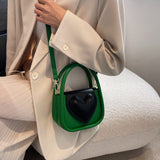 Ciing Heart Women's Bag Trend New Luxury Designer Handbag Soft PU Leather Crossbody Shoulder Bag Ladies Green Tote Shopper Bags