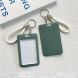 Ciing 1Pc Ins Macaron Bus ID Card Protective Cover Student Meat Keyring Card Campus Access Door Credit Card Holder Bag Set Key Chain
