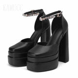 Ciing Sexy Women Pumps Retro Mary Janes Chunky Heels Sandals Party Platform Dress Party Wedding Basic Shoes Woman Boots Club Big Size