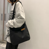 Ciing Solid Color Shopping Bag Women Casual Nylon Handbags Female Large Capacity Shoulder Bags Unisex Waterproof Crossbody Bags