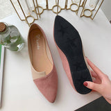 Ciing 35-40 Leather Shoes Splice Color Shoe Ballerina Slip on Shoes Women Flats Fashion Pointed Toe Ballet Footwear Buty Damskie