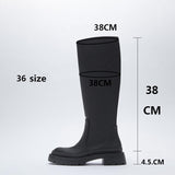 Ciing Women Long Boots Autumn Winter Knee High Boots Fashion Shoes Female Footwear Thigh High Boots Leather Knee-High Motorcycle Boots