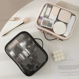 Ciing Waterproof Cosmetic Storage Bag Double Layered Makeup Storage Pouch Multifunctional with Zipper Portable for Women Holiday Gifts