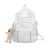 Ciing Large Capacity Women Nylon Backpack White Cute Girl College Style School Bag High Quality Waterproof Rucksack Anti Theft Mochila