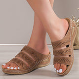 Ciing Sandals Women Wedge Heels Summer Shoes Women Indoor Outdoor Slippers Soft Bottom Heeled Sandals Summer Footwear Female