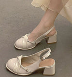 Ciing Office Lady High Heels Sandals Elegant Vintage Mary Janes Woman Slim Casual Korean Fashion Heels Non-Slip Design Summer