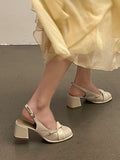 Ciing Office Lady High Heels Sandals Elegant Vintage Mary Janes Woman Slim Casual Korean Fashion Heels Non-Slip Design Summer