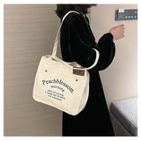 Ciing Large-capacity Tote Bag Women Letter Print Handbags and Purses Casual Canvas Bags For Women New Tote Bag Ladies Top-Handle Bag
