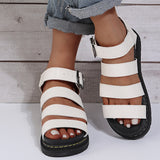 Ciing Summer Shoes Woman Flats Platform Sandals Women Soft Leather Casual Open Toe Thick Bottom Wedges Women Shoes