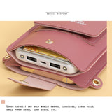 Ciing Fashion Women Bag Cell Phone Pocket Touch Screen Handbag Leather Messenger Shoulder Bags Clutch Crossbody Pack Mini Mobile Cover