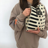Ciing Original Design Knit Bag Crochet French Polka Dot Stripe Flora Knitted Bag Handbag Fashion Underarm Women's Even Bags Woman