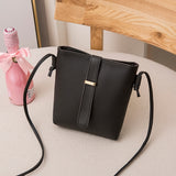 Ciing 5 Colors Women's Mobile Phone Bag Crossbody Bucket Wallet Simple Fashion Solid Color Mini Matte Leather Purse Handbag