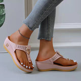 Ciing Women New Summer Sandals Open Toe Beach Shoes Flip Flops Wedges Comfortable Slippers Cute Sandals Plu Size 35~43 Chaussure Femme